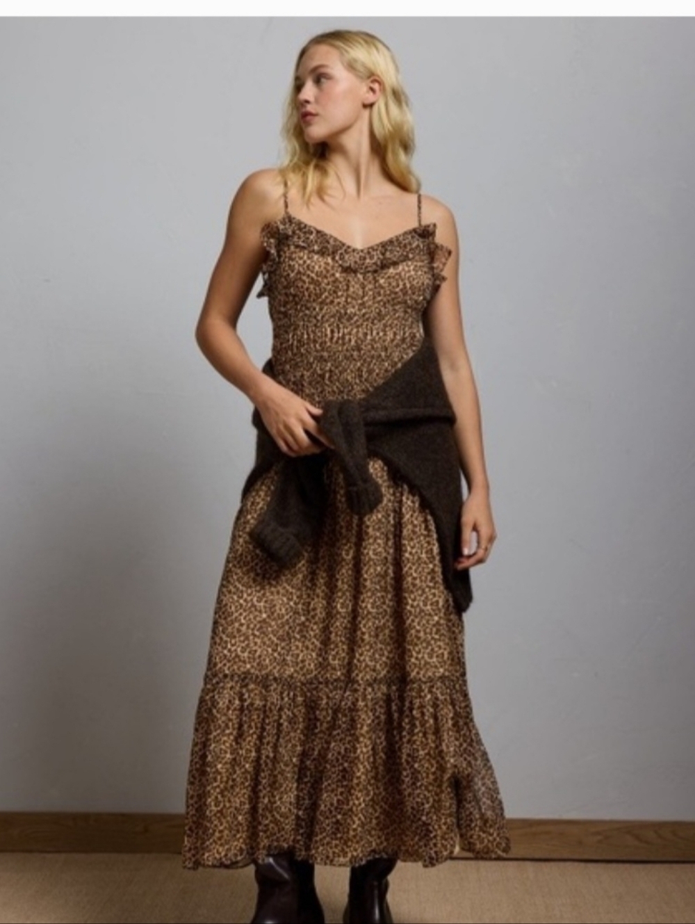 American Eagle AE77 Premium Silk Smocked Maxi Dress Women S